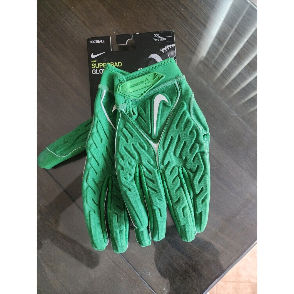 Nike Superbad 6.0 Football Receiver Gloves Padded Green Size XXL - DM0053-398